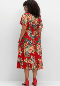 Kleid mit Blumendruck und Volantärmeln<sheego by Joe Browns Fashion