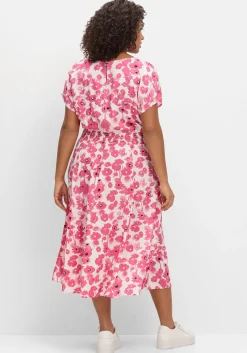 Kleid mit Blumenprint und Smokbund<sheego Discount