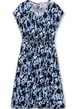 Kleid mit Blumenprint und Smokbund<sheego Fashion