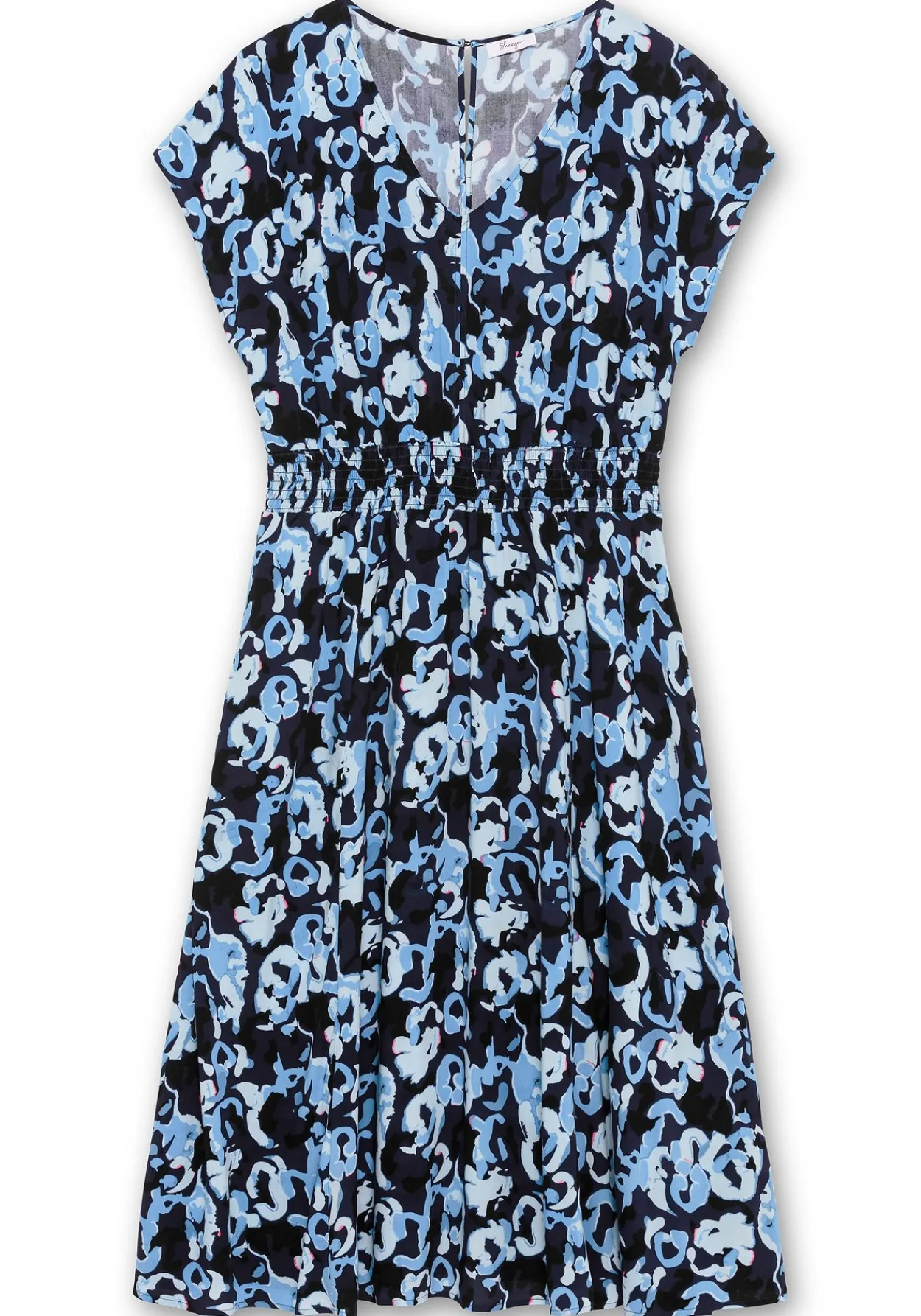 Kleid mit Blumenprint und Smokbund<sheego Fashion
