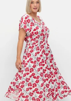 Kleid mit Blumenprint und Smokbund<sheego Discount