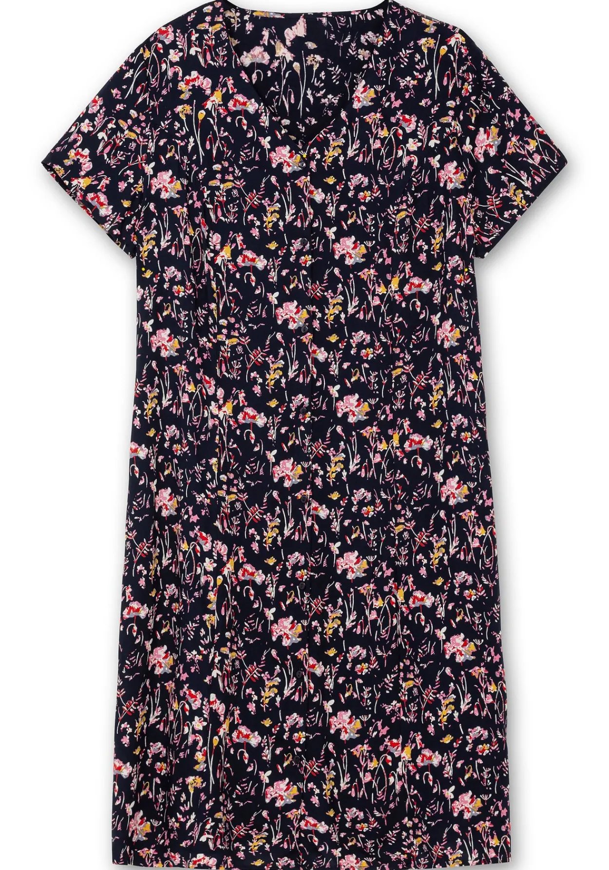 Kleid mit Knopfleiste und Blumendruck<sheego Clearance