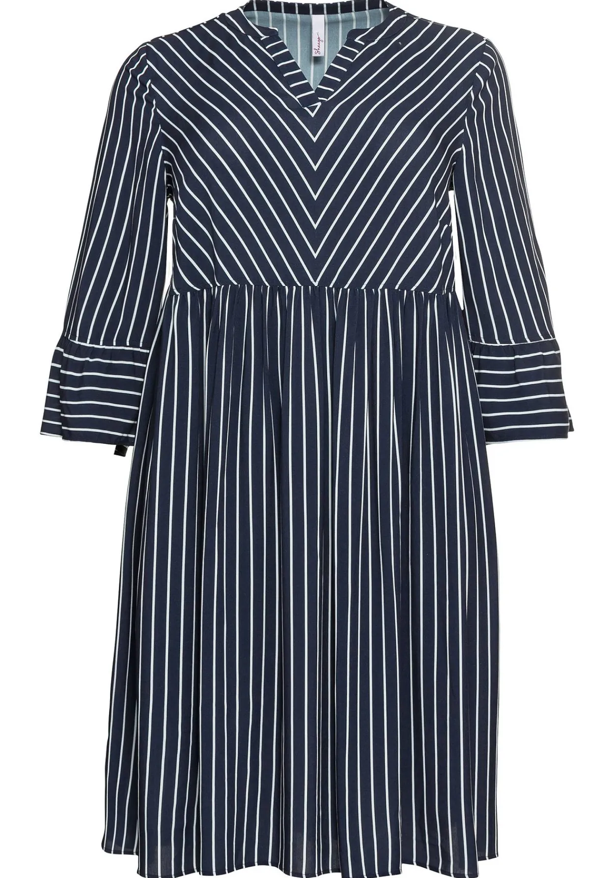 Kleid mit Streifen, weit schwingender Rock<sheego Fashion