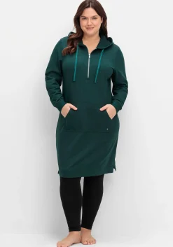 Kniefreies Kapuzensweatkleid mit Kängurutasche<sheego Fashion