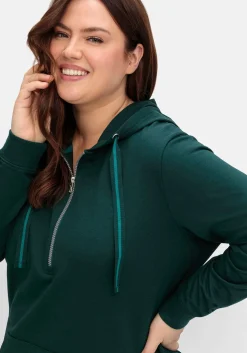 Kniefreies Kapuzensweatkleid mit Kängurutasche<sheego Fashion