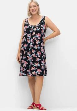 Knielanges Strandkleid mit Kellerfalte vorn<sheego Hot