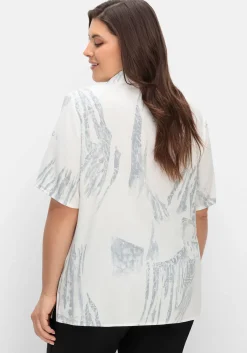 Kurzarmbluse mit Alloverdruck, aus Viskose<creation L Fashion