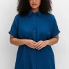 Kurzarm-Hemdbluse im Materialmix<sheego New