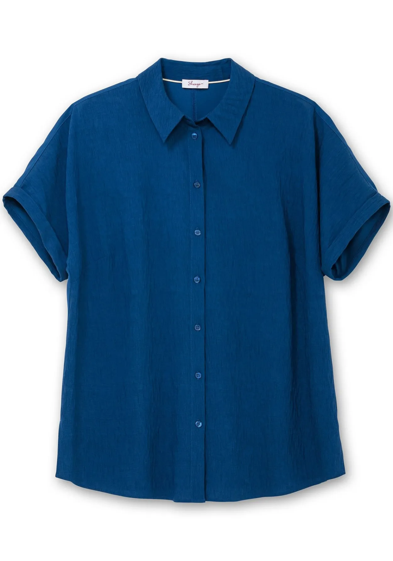 Kurzarm-Hemdbluse im Materialmix<sheego New