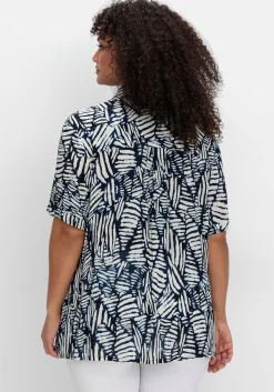 Kurzarm-Hemdbluse mit Alloverdruck<sheego by Joe Browns Hot