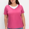 Kurzarmshirt in Layeroptik mit Ziernieten<sheego Clearance