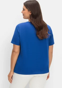 Kurzarmshirt in Layeroptik mit Ziernieten<sheego Fashion