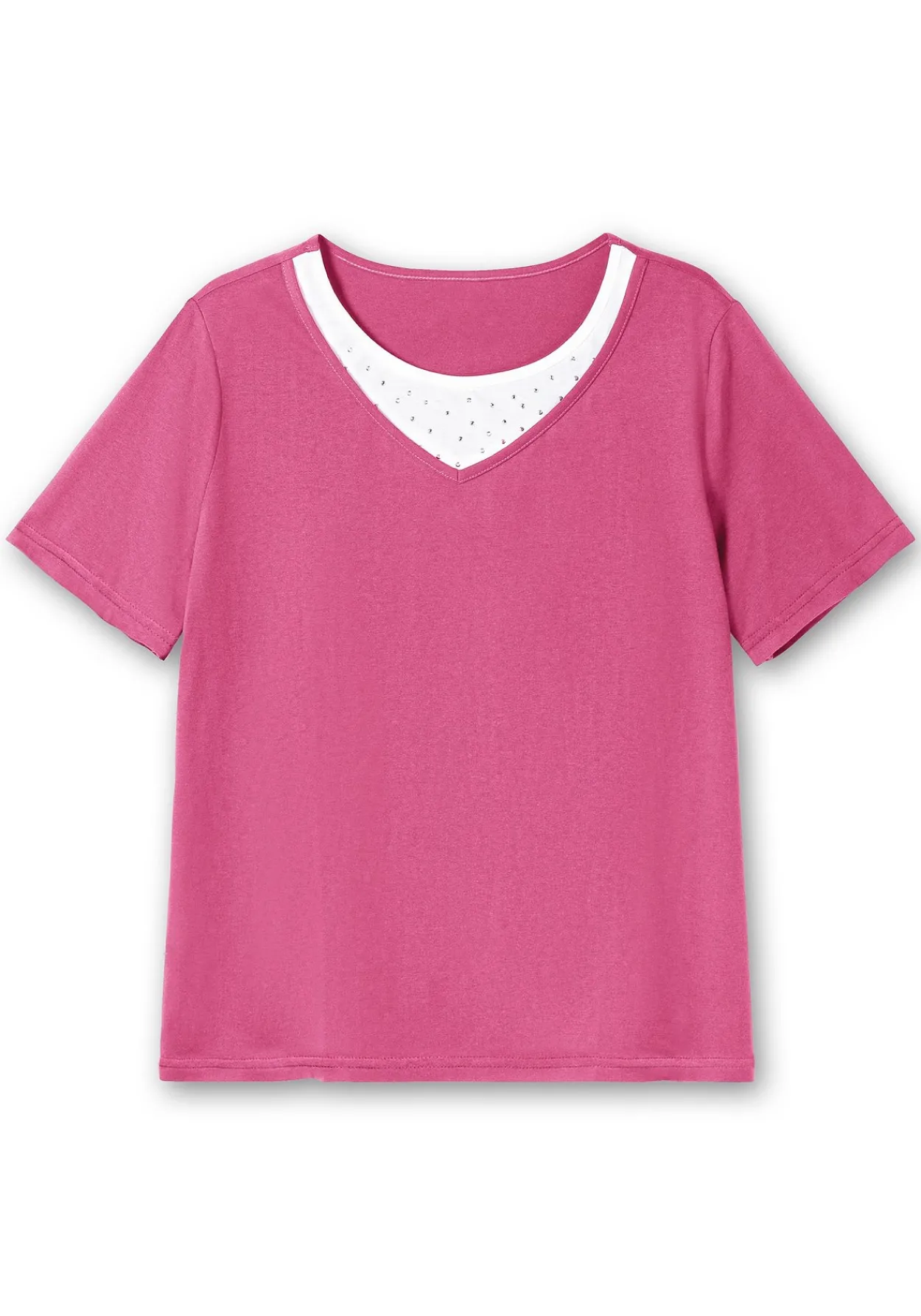 Kurzarmshirt in Layeroptik mit Ziernieten<sheego Clearance