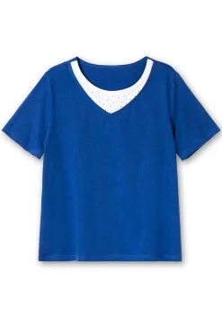 Kurzarmshirt in Layeroptik mit Ziernieten<sheego Fashion
