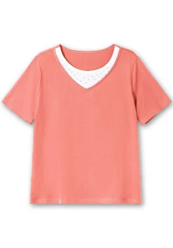 Kurzarmshirt in Layeroptik mit Ziernieten<sheego New