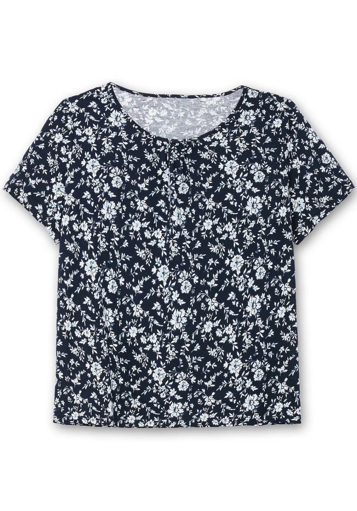 Kurzarmshirt mit Faltendetails am Rundhalsausschnitt<sheego Hot