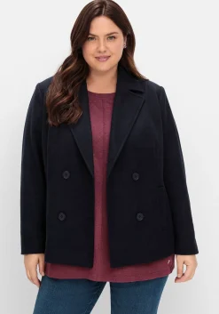 Kurze Cabanjacke mit Reverskragen und Wollanteil<sheego Clearance