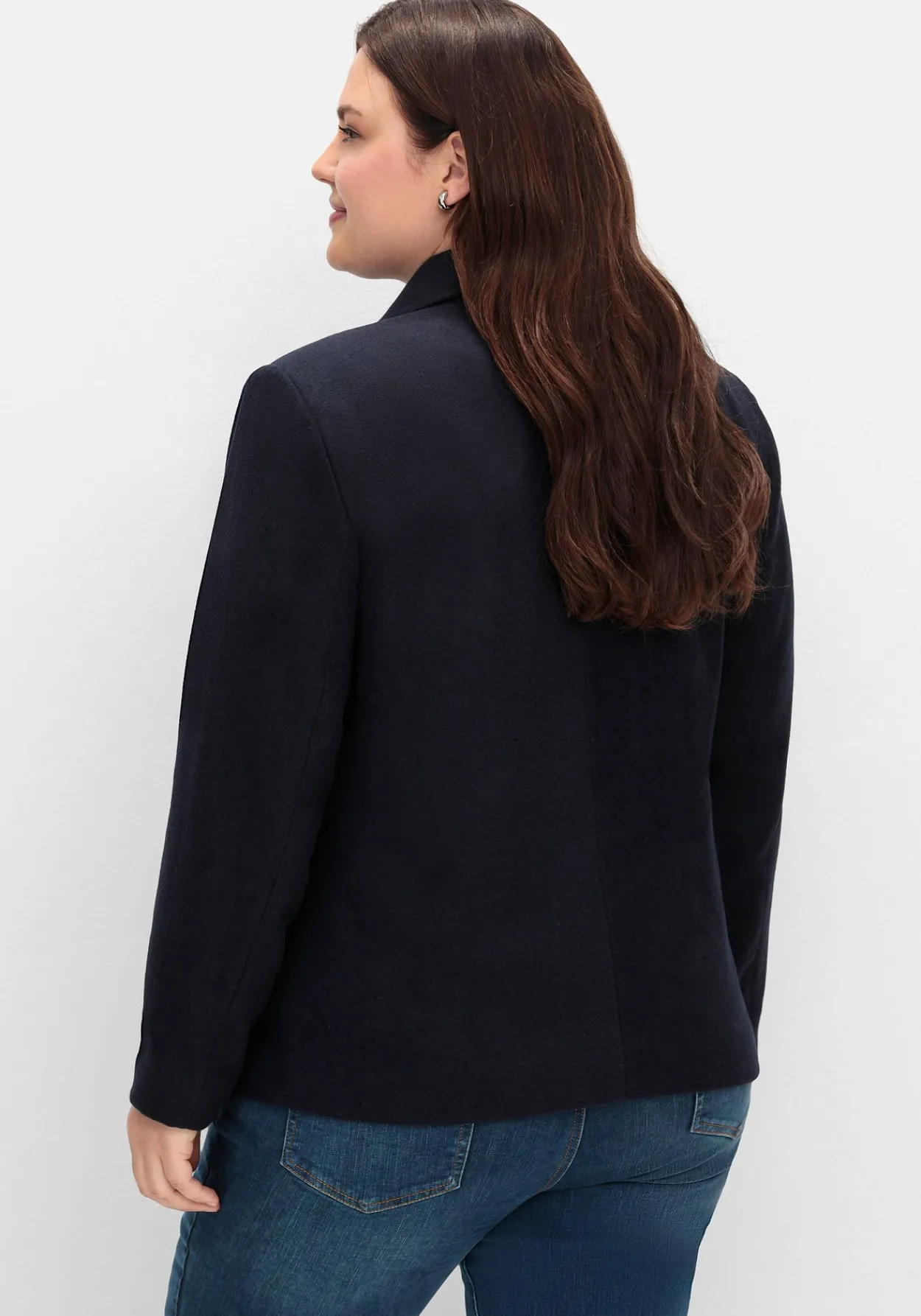 Kurze Cabanjacke mit Reverskragen und Wollanteil<sheego Clearance
