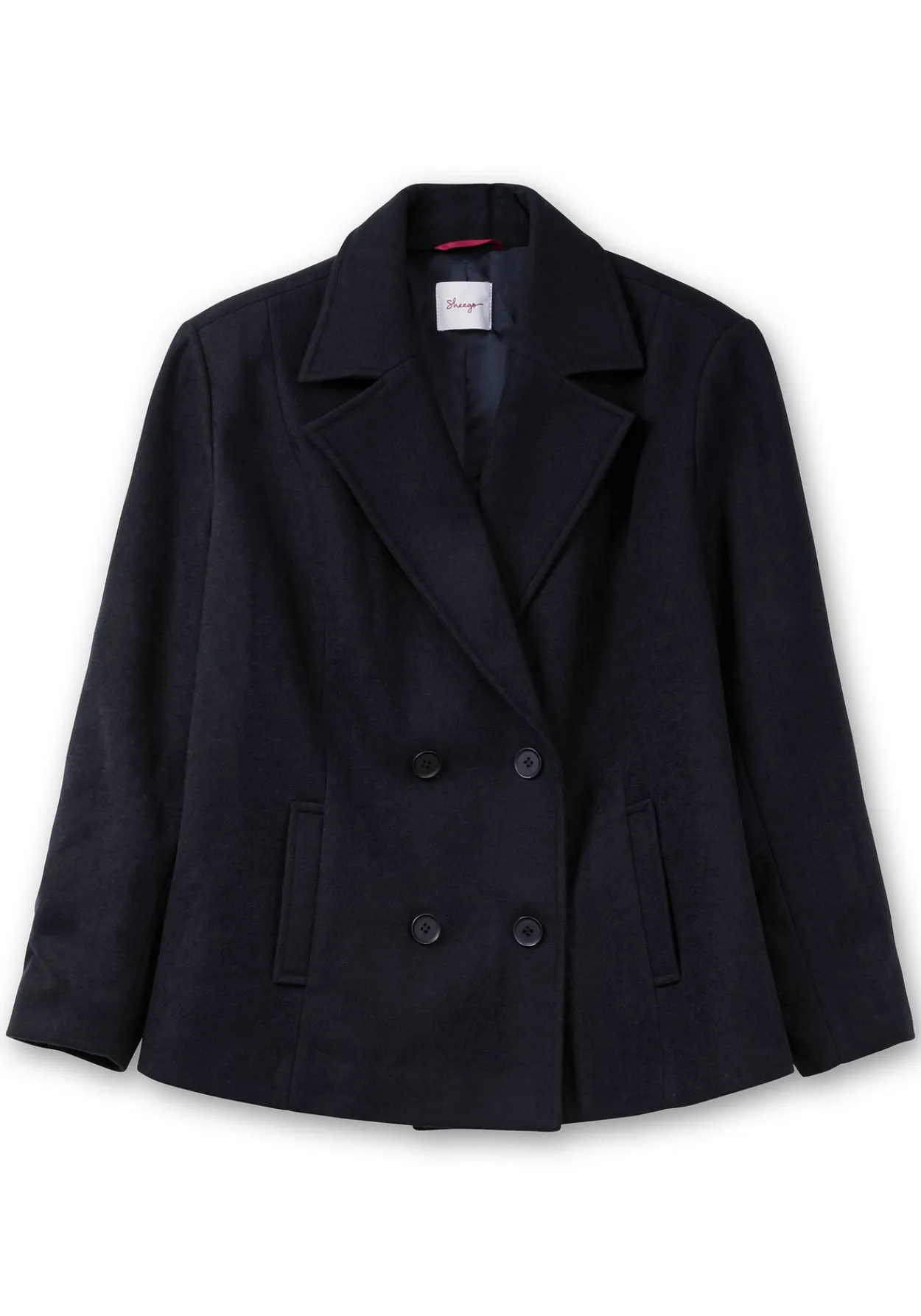 Kurze Cabanjacke mit Reverskragen und Wollanteil<sheego Clearance