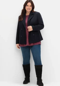 Kurze Cabanjacke mit Reverskragen und Wollanteil<sheego Clearance