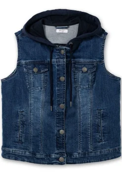 Kurze Jeansweste mit Sweatkapuze, in taillierter Form<sheego Sale