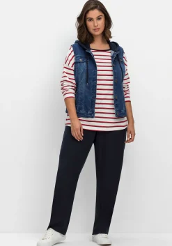 Kurze Jeansweste mit Sweatkapuze, in taillierter Form<sheego Sale
