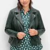 Kurze Lederjacke aus Lammnappa, im Biker-Stil<sheego Online