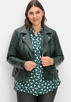 Kurze Lederjacke aus Lammnappa, im Biker-Stil<sheego Online