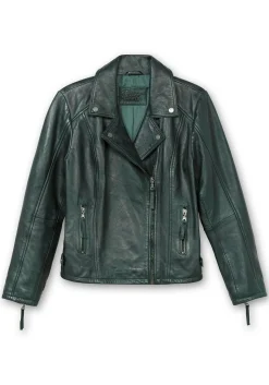Kurze Lederjacke aus Lammnappa, im Biker-Stil<sheego Online