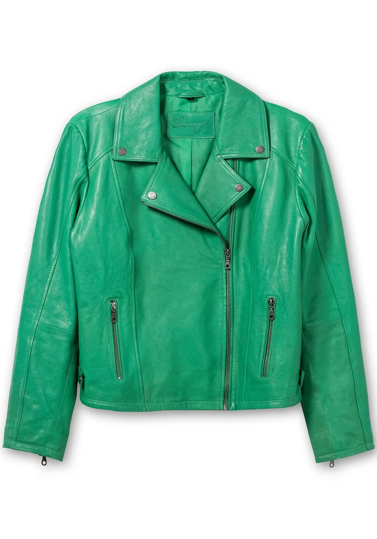 Kurze Lederjacke aus Lammnappa, im Biker-Stil<sheego Discount