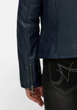 Kurze Lederjacke aus Lammnappa, im Biker-Stil<sheego Outlet