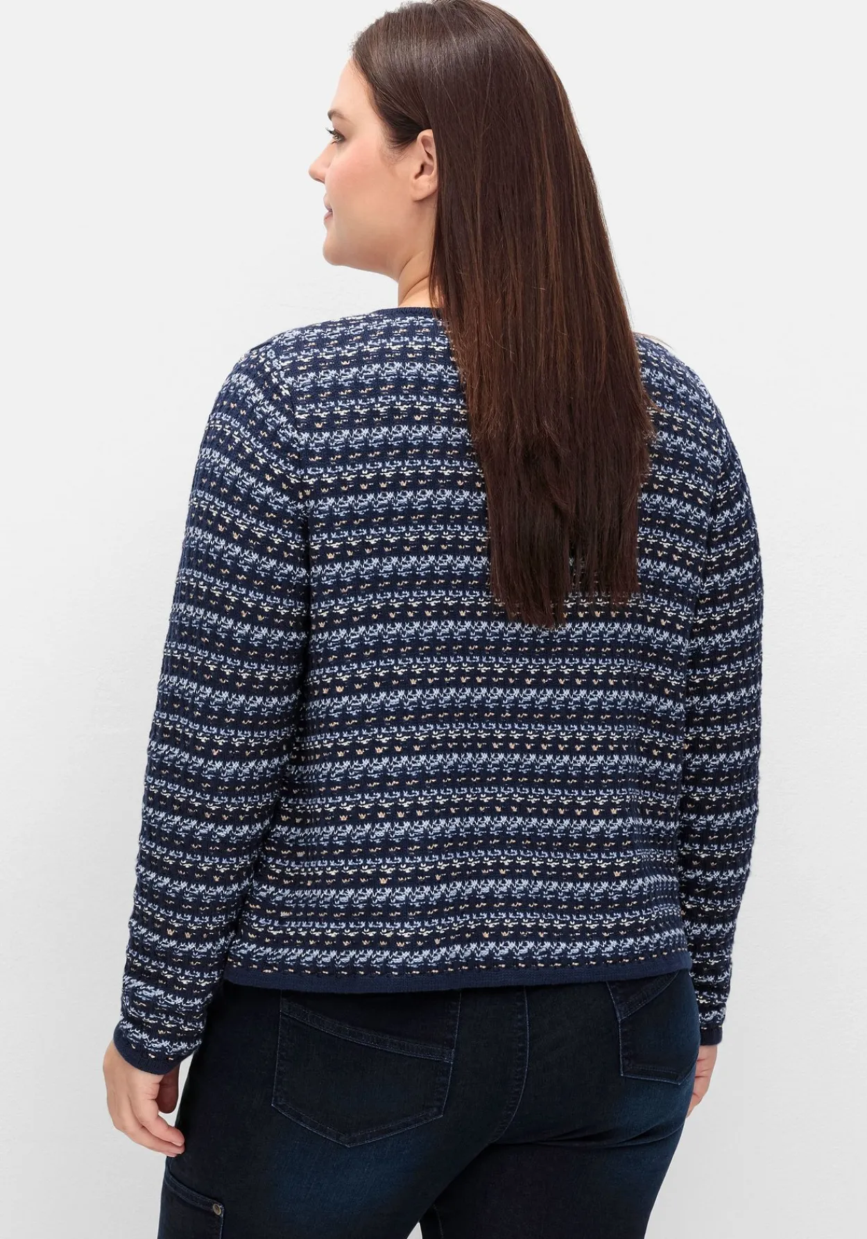 Kurze Strickjacke im Strukturstrick, mit Effektgarn<sheego Online