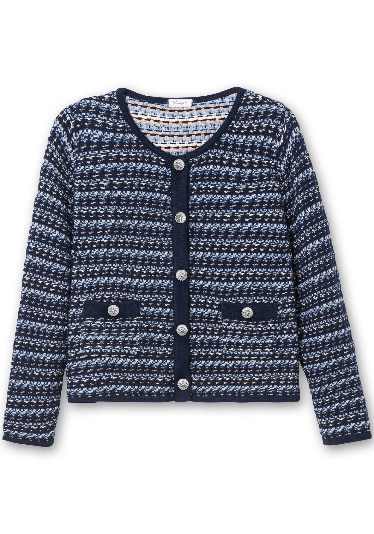 Kurze Strickjacke im Strukturstrick, mit Effektgarn<sheego Online