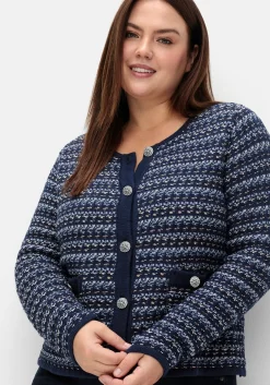 Kurze Strickjacke im Strukturstrick, mit Effektgarn<sheego Online