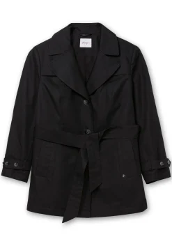Kurzer Trenchcoat mit Gürtel, wasserabweisend<sheego Discount