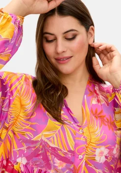 Kurzes Kaskadenkleid mit Alloverdruck<sheego loves miss goodlife Online