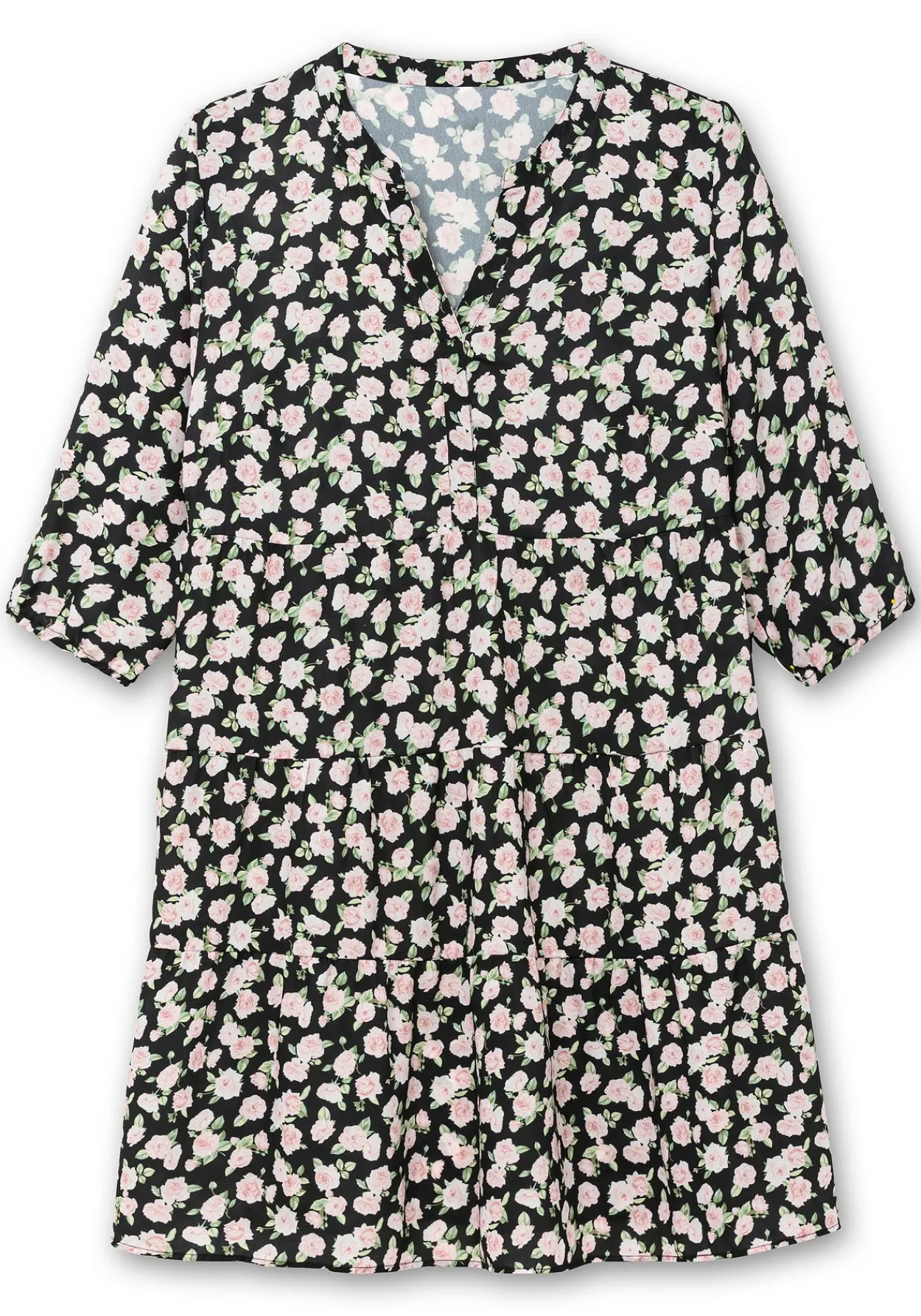 Kurzes Stufenkleid mit Blüten-Alloverdruck<sheego Outlet