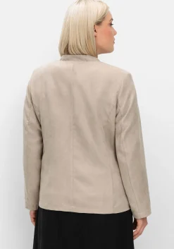 Kurzjacke in Velourslederoptik, mit Stehkragen<sheego Fashion