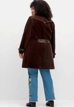 Kurzmantel in Samtoptik, mit 2-reihiger Knopfleiste<sheego by Joe Browns Clearance