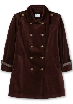 Kurzmantel in Samtoptik, mit 2-reihiger Knopfleiste<sheego by Joe Browns Clearance