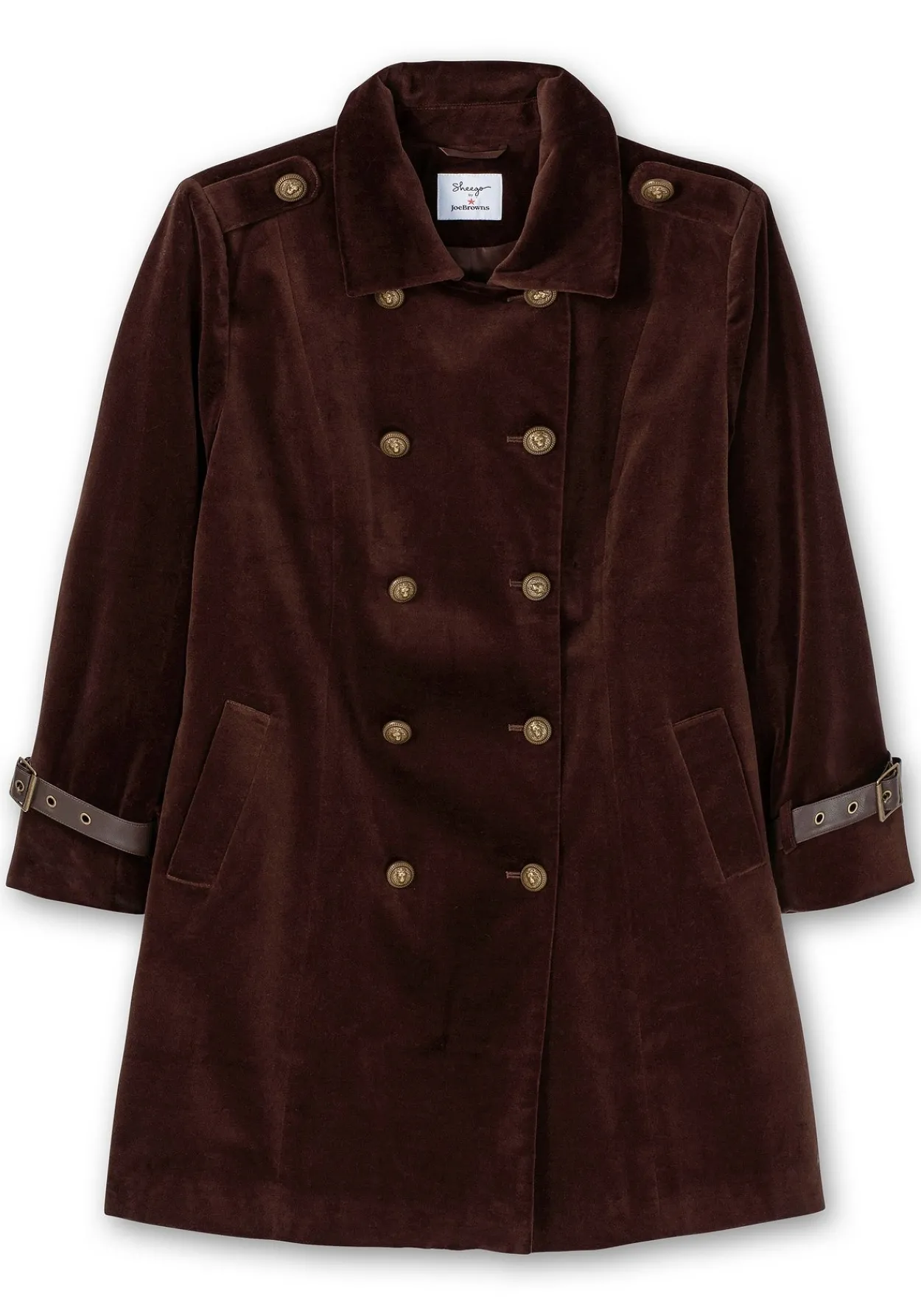 Kurzmantel in Samtoptik, mit 2-reihiger Knopfleiste<sheego by Joe Browns Clearance
