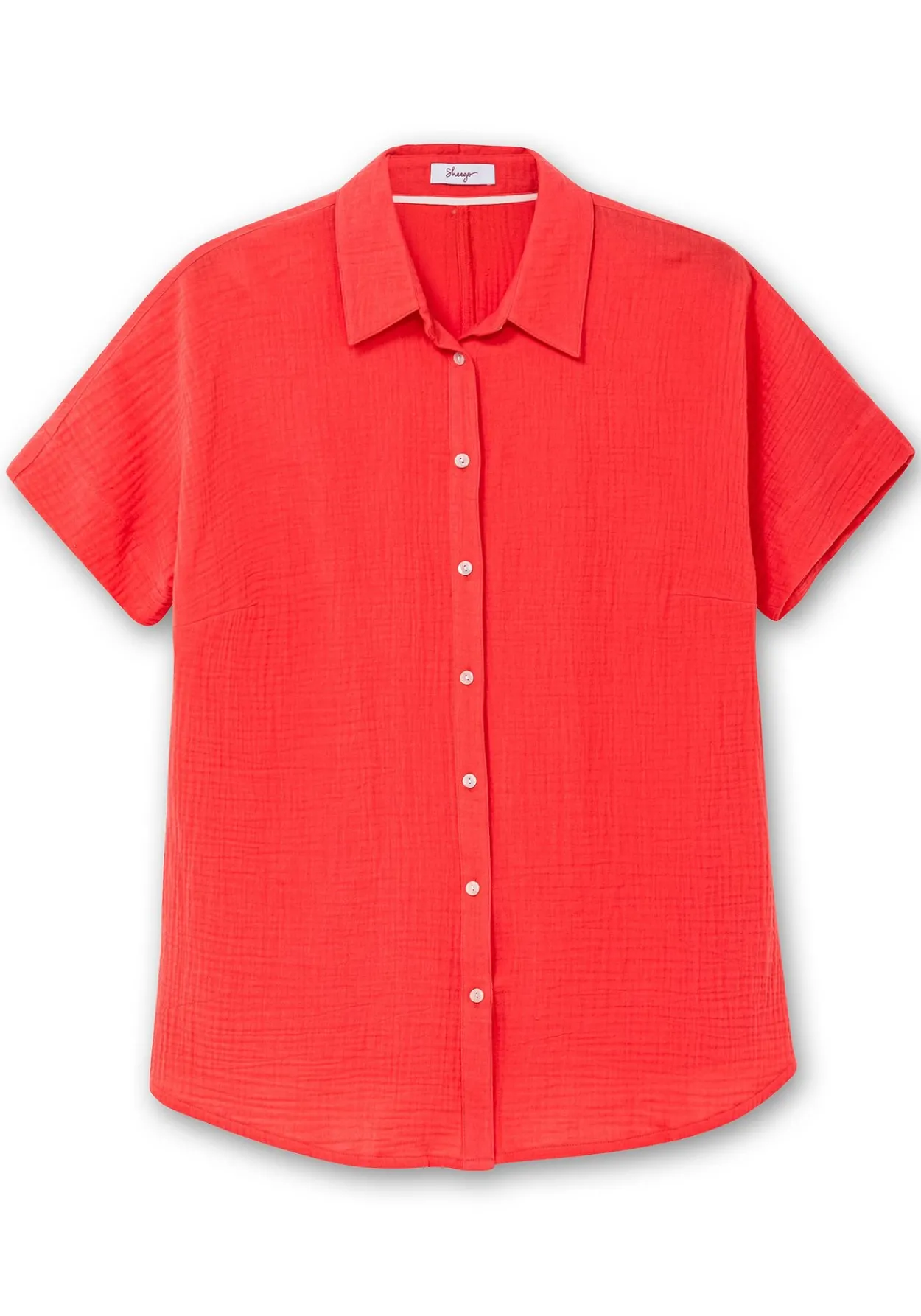 Kurzärmlige Hemdbluse aus Musselin<sheego Discount
