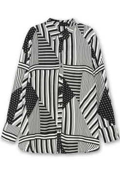 Langarmbluse im Mustermix mit Hemdkragen<sheego Fashion