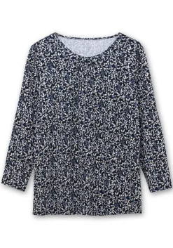 Langarmshirt aus Jersey mit Minimalprint<sheego Outlet