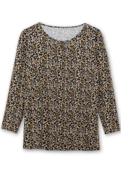 Langarmshirt aus Jersey mit Minimalprint<sheego Outlet