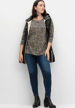 Langarmshirt aus Jersey mit Minimalprint<sheego Outlet