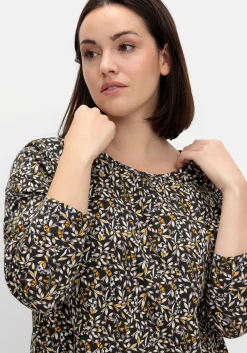 Langarmshirt aus Jersey mit Minimalprint<sheego Outlet
