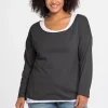 Langarmshirt im Layeringlook, mit Rollkanten<sheego by Joe Browns Discount