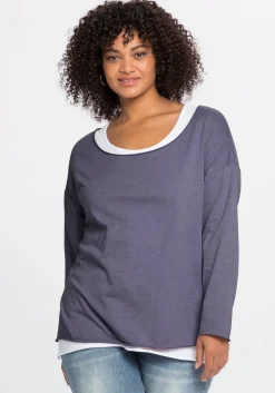 Langarmshirt im Layeringlook, mit Rollkanten<sheego by Joe Browns Discount