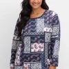 Langarmshirt im Patchwork-Mustermix<sheego Clearance